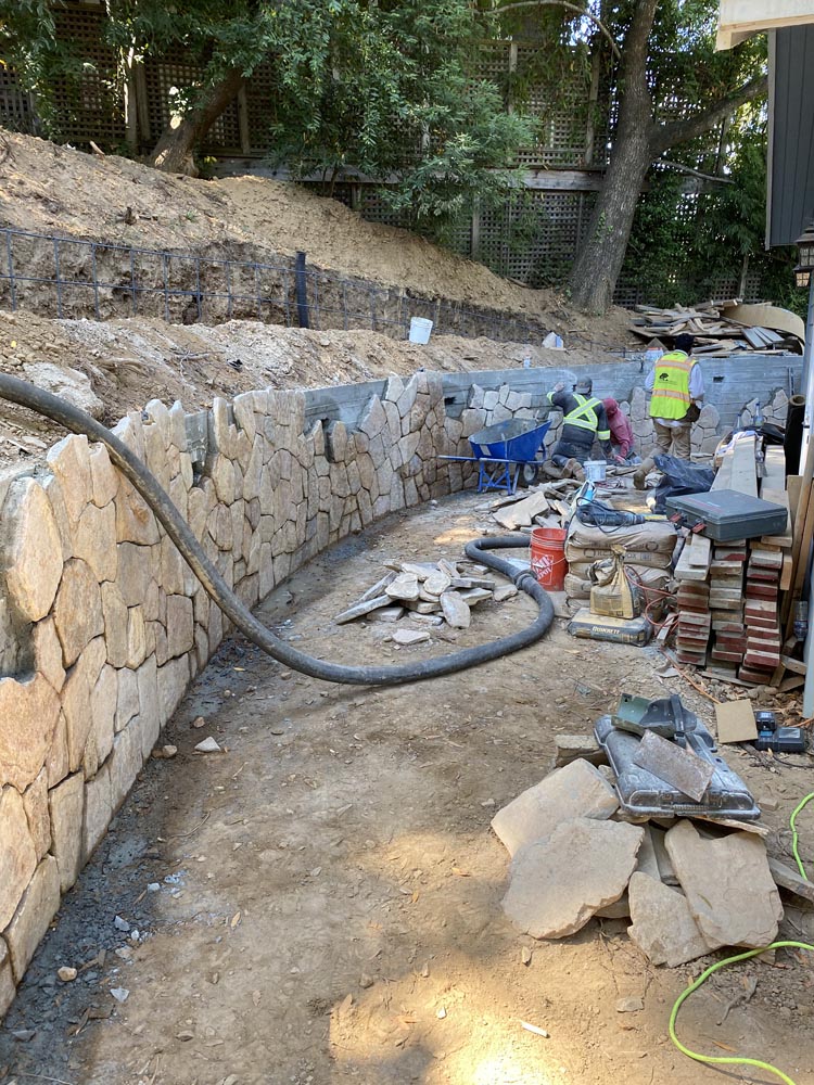 Stone hardscape detail built on a proper compacted base