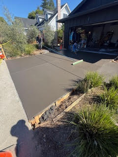 Finished new concrete driveway